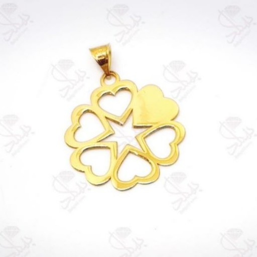 اویز(1 گرم 500 سوت) نماد پنج قلب یونانی طلا 18 عیار