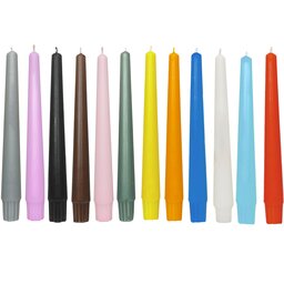 شمع قلمی 20 سانت  صاف  12 عددی 12 رنگ متنوع و زیبا