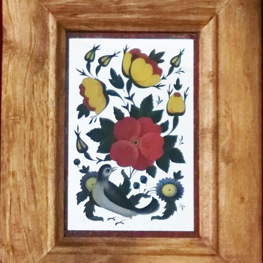 تابلو گل و مرغ (نقاشی پشت آینه )