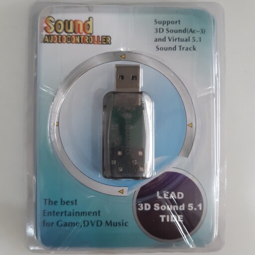 کارت صدا USB با دو ورودی AUX هدفون و میکروفون