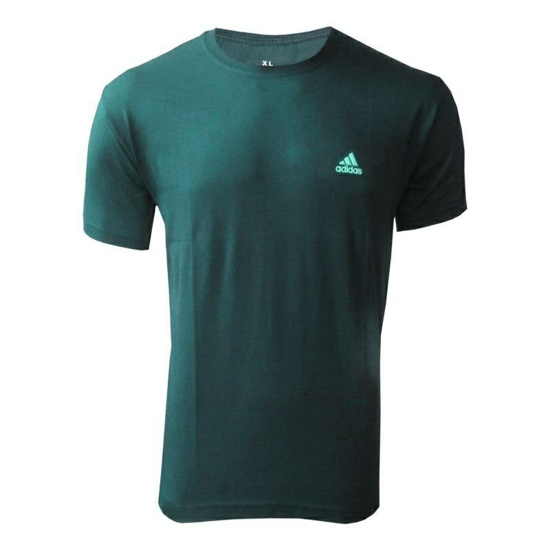 تی شرت روانبخش رنگ سبز کله غازی یقه گرد نخی ساده شوقی