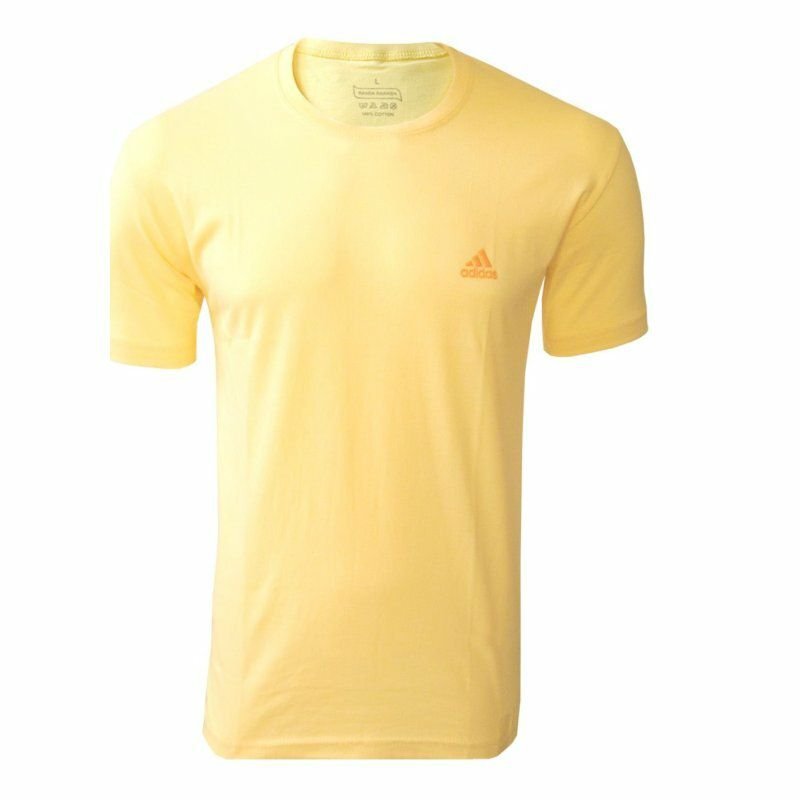 تی شرت روانبخش رنگ زرد لیمویی یقه گرد نخی ساده شوقی