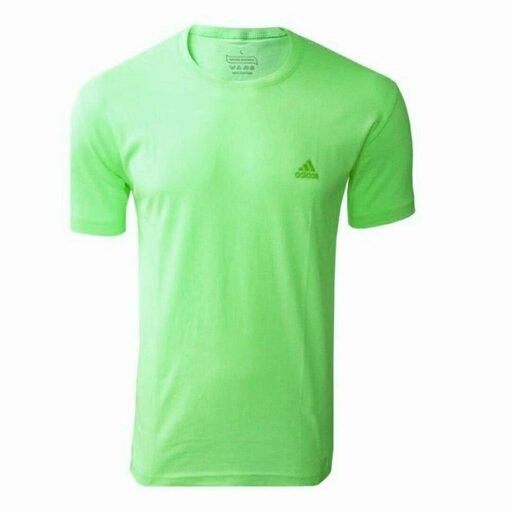 تی شرت روانبخش رنگ سبز پسته ای یقه گرد نخی ساده شوقی  
