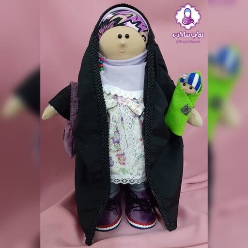 عروسک باحجاب فاطمه خانم - کد 152 - بنفش - یاسی