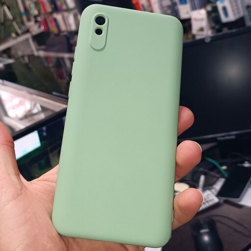 کاور قاب گارد گوشی مدل Xiaomi redmi9aسیلیکون سبز پشت مخمل شیائومی  ردمی نه ا