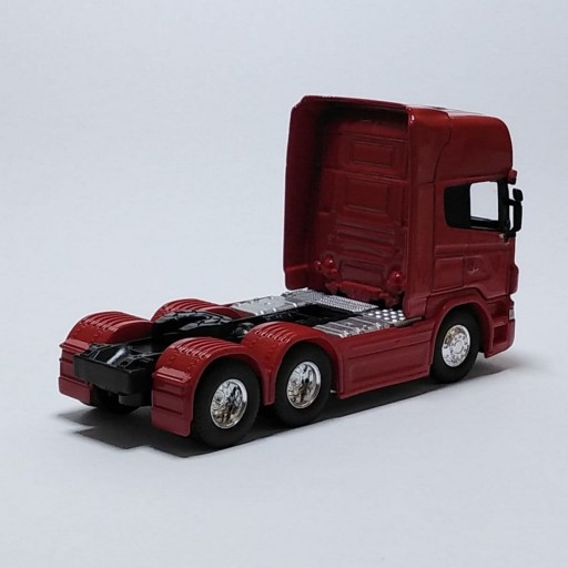ماکت کامیون کشنده فلزی اسکانیا آر 730 هشت سیلندر Scania R730 V8 رنگ قرمز مقیاس 64 برند ویلی Welly