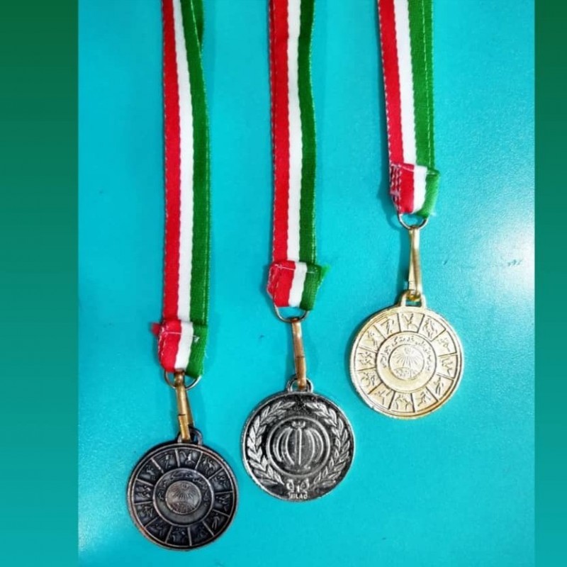 مدال ورزشی طرح همگانی طلا و نقره و برنز قیمت هر مدال با بند 37 تومن میباشند هر عدد 37 تومان