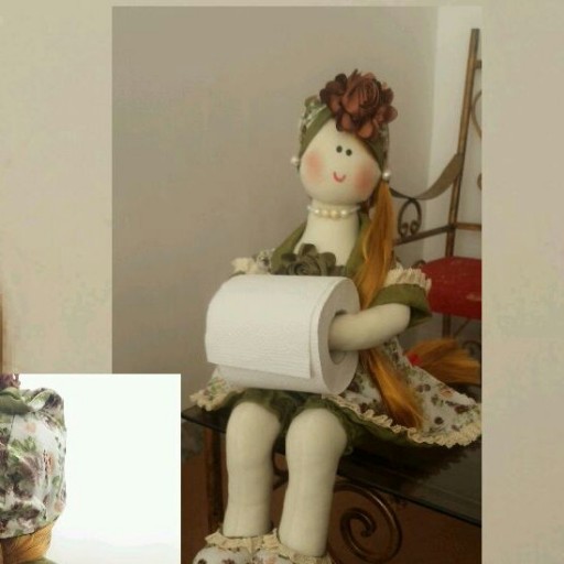 عروسک دستمال رولی گیسو