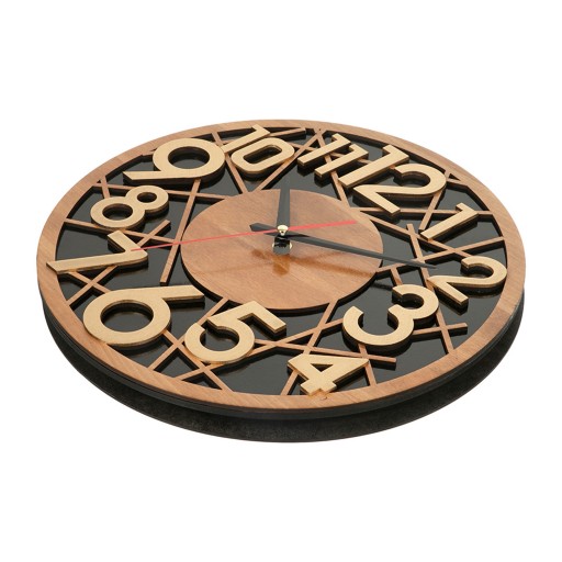ساعت دیواری چوبی مدل کیتا کلاسیک کد CK 602-CM - (قطر 35 cm)