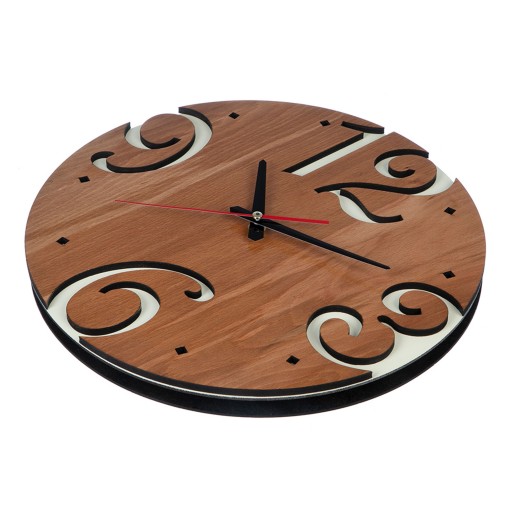 ساعت دیواری چوبی مدل کیتا کلاسیک کد CK 605-CK - (قطر 35 cm)