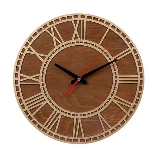 ساعت دیواری چوبی مدل کیتا کلاسیک کد CK 601-TC - (قطر 35 cm)