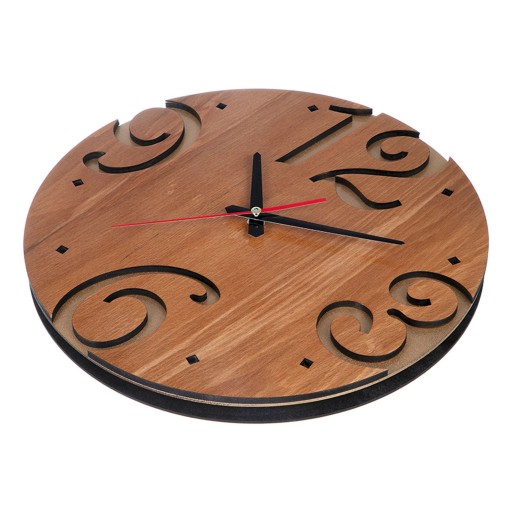 ساعت دیواری چوبی مدل کیتا کلاسیک کد CK 605-CT - (قطر 35 cm)
