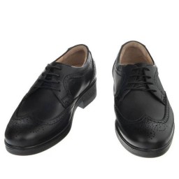 کفش مردانه و پسرانه تمام چرم رسمی وشیک ومجلسی مدل t16 بابند و بدون بند رنگ مشکی