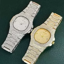 ساعت زنانه و مردانه پتک فیلیپ سایز اسپرت بدنه استیل نگین دار Patek Philippe