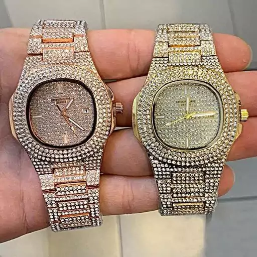 ساعت زنانه و مردانه پتک فیلیپ  بند استیل نگین دار Patek Philippe