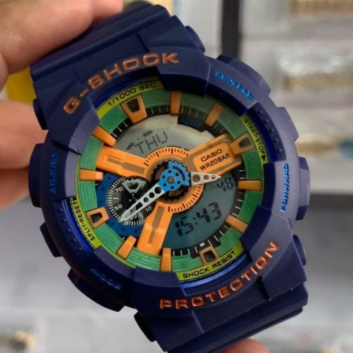 ساعت زنانه و مردانه کاسیو جی شاک موتور ژاپن اصل عقربه ای و دیجیتال همزمان تقویم هفتگی Casio G-Shock