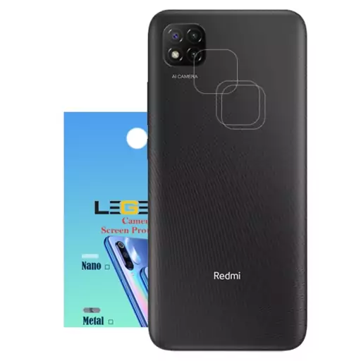 محافظ لنز دوربین لجند مدل نانو گلس مناسب موبایل شیائومی Redmi 9C بسته 3 عددی