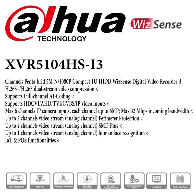 دستگاه XVR داهوا DAHUA XVR5104HS-I3