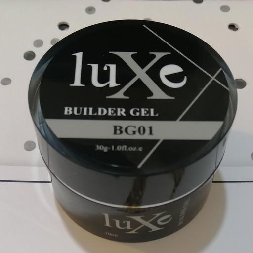 بیلدر ژل کاشت ناخن رنگ BG01کلییر برند luxe حجم 30میل