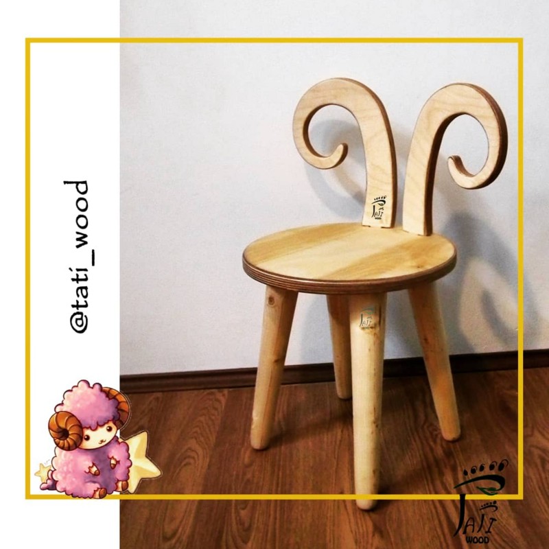 صندلی کودک تاتی طرح قوچ،سایز یک،تماماً ساخته شده از چوب طبیعی