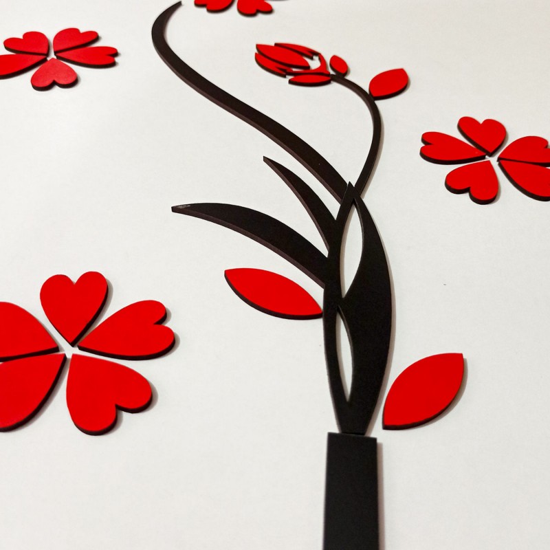 استیکر دیواری مدل گل و گلدان 