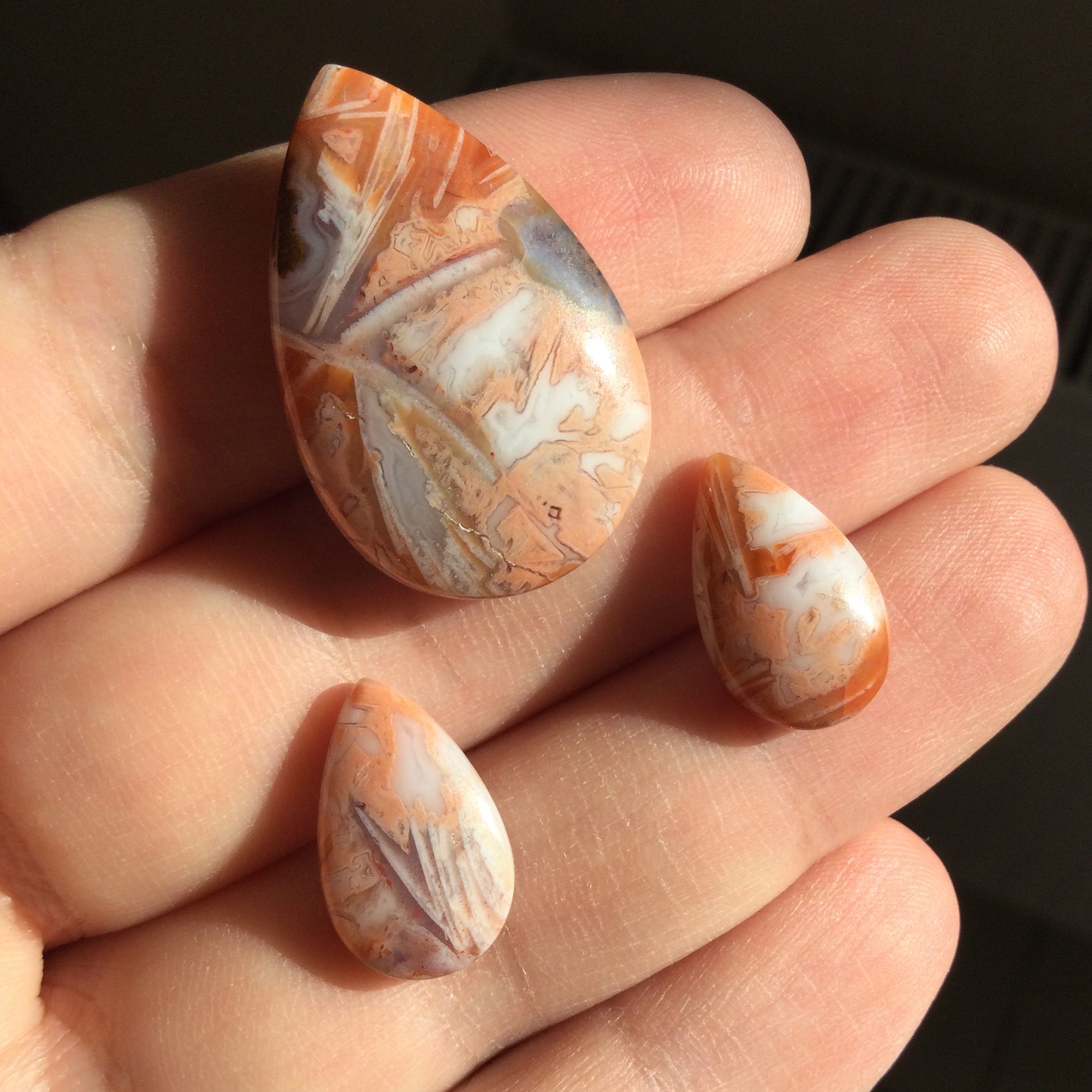 ست زیبای عقیق جاسپر ناب خور(تراش اشکی)