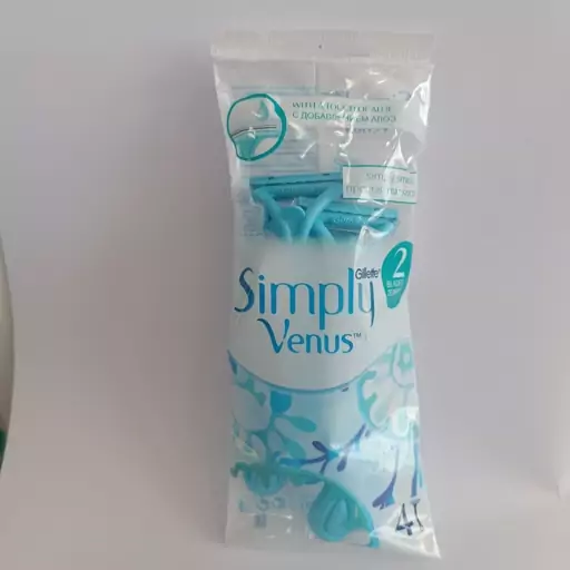 خودتراش زنانه 2 تیغه ژیلت مدل simply venus بسته 4 عددی