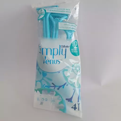 خودتراش زنانه 2 تیغه ژیلت مدل simply venus بسته 4 عددی