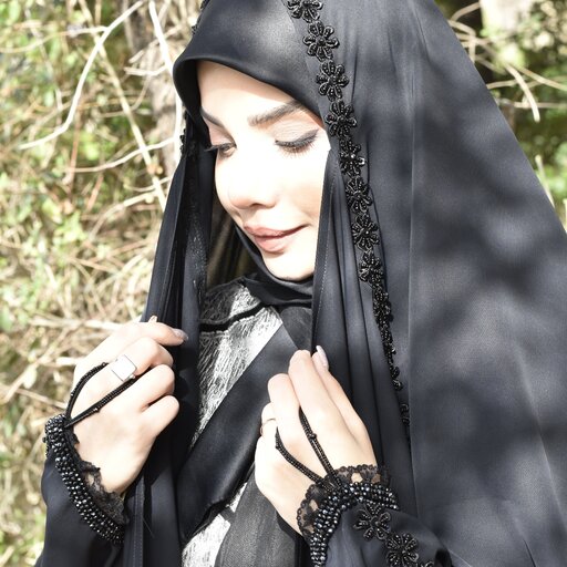 چادر عربی جواهر دوزی شده مدل مینا