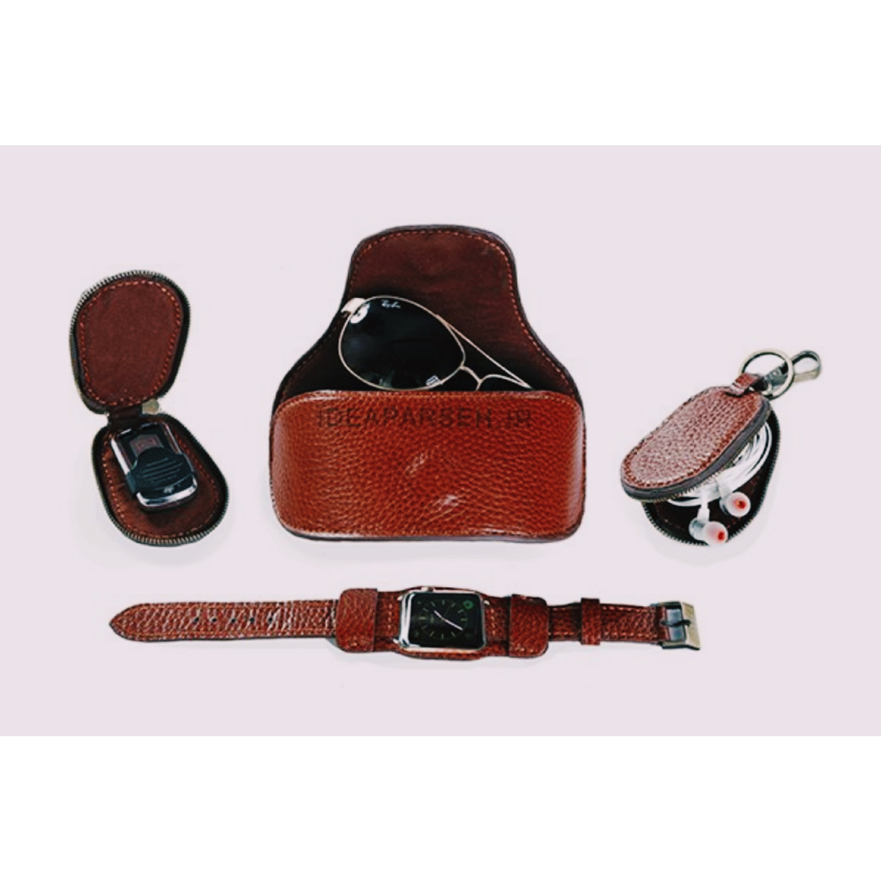 ست کیف عینک و ساعت و هندزفری و ریموت 