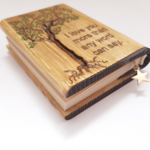 دفترچه چوبی سیلقا سایز 8 *10 سانتیمتر