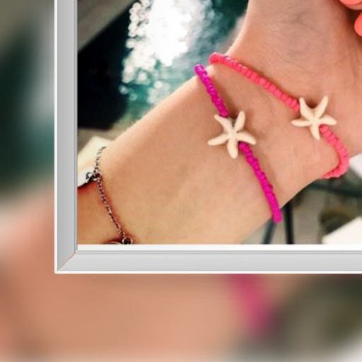 دستبند منجوقی با ستاره دریایی (یک عدد با رنگ منجوق دلخواه)