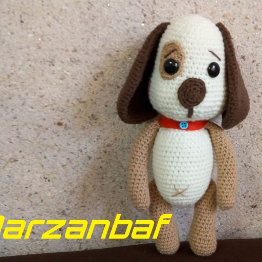 عروسک بافتنی سگ (بافته شده با کاموا)