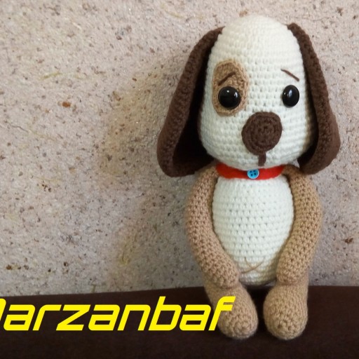 عروسک بافتنی سگ (بافته شده با کاموا)