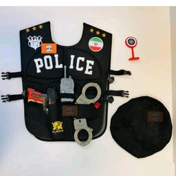 اسباب بازی جلیقه پلیس با وسایل تفنگ دستبند کلاه