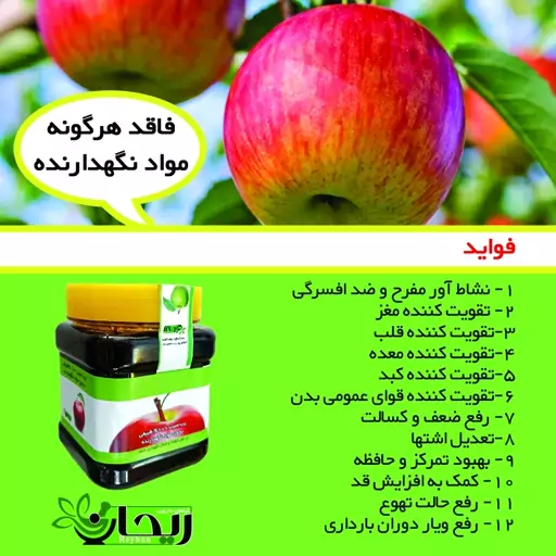 رب سیب خانگی (300گرمی) نشاط آور و تقویتی