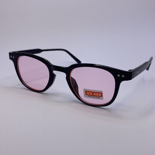 عینک آفتابی و شب  uv400گرد بسیار سبک صورتی مناسب برای آقایان و بانوان به همراه کاور پارچه‌ ای و دستمال نانو مخصوص عینک 