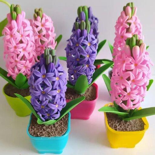 گلدان، گل سنبل     مناسب برای هفت سین و دکور   قابلیت انتخاب رنگ گل به سلیقه مشتری