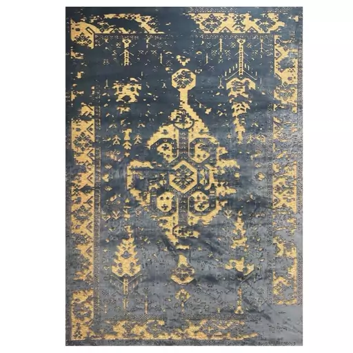 فرش ماشینی زانیس ارسال رایگان کد 2329مدرن طرح فانتزی طوسی تک رو سایز 42x30 سانت