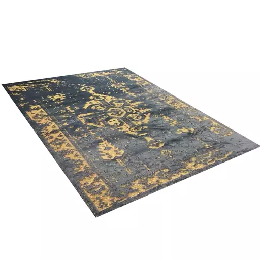 فرش ماشینی زانیس ارسال رایگان کد 2329مدرن طرح فانتزی طوسی تک رو سایز 42x30 سانت