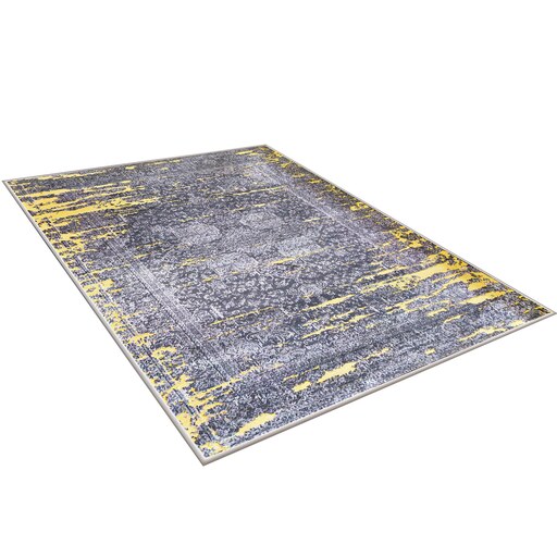 فرش ماشینی زانیس ارسال رایگان کد 2338مدرن طرح وینتیج طوسی تک رو سایز 42x30 سانت