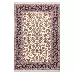 فرش ماشینی زانیس ارسال رایگان کد613سنتی طرح ناءین کرم دو رو سایز 42x30 سانت