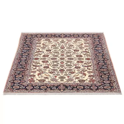 فرش ماشینی زانیس ارسال رایگان کد613سنتی طرح ناءین کرم دو رو سایز 42x30 سانت