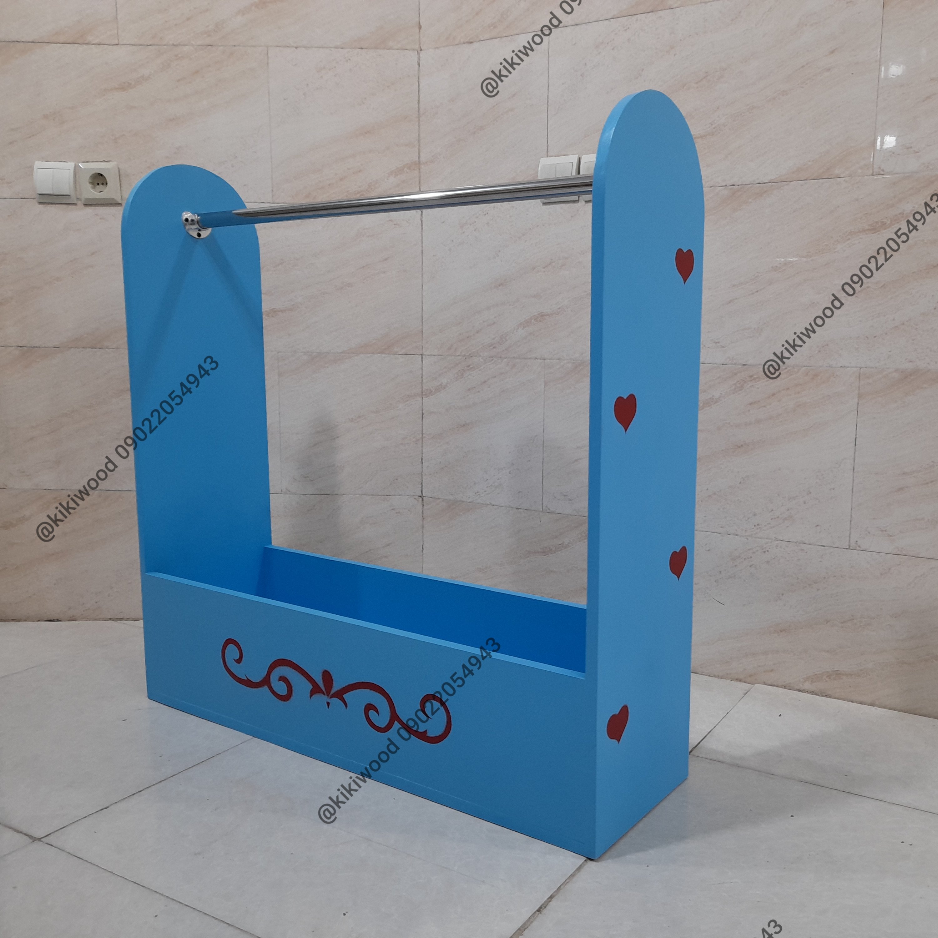 رگال لباس کودک طرح قلب رنگ آبی برای سنین زیر 10 سال