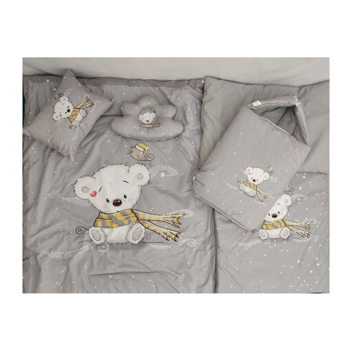 سرویس خواب نوزاد مدل خرس شالدار جنس مخمل چاپی کیفیت عالی در 4 رنگ مطابق عکس 