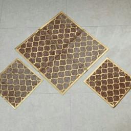 رومیزی مربع مخمل چرمی سه تکه مدل مراکشی در رنگ بندی مختلف 