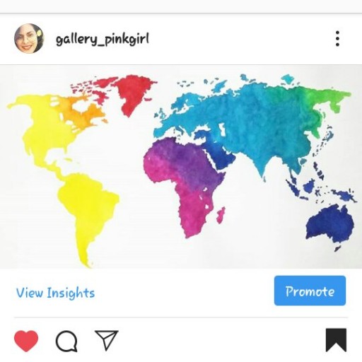 نقاشی آبرنگ نقشه جهان  a2