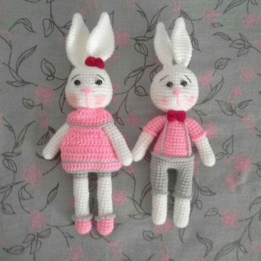 عروسک دستبافت خرگوش(1 جفت)