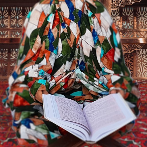 چادر نماز کیسه ای مقنعه سر خود 
(طرح هندسی) - کد 11041