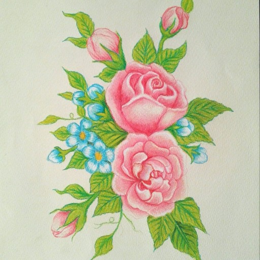 تابلو نقاشی گلهای صورتی
